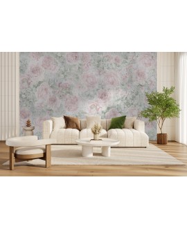 Fototapeta na wymiar kwiaty na betonie róże piwonie