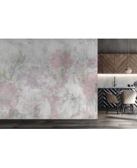 Fototapeta na wymiar pastelowe kwiaty na betonowym tle