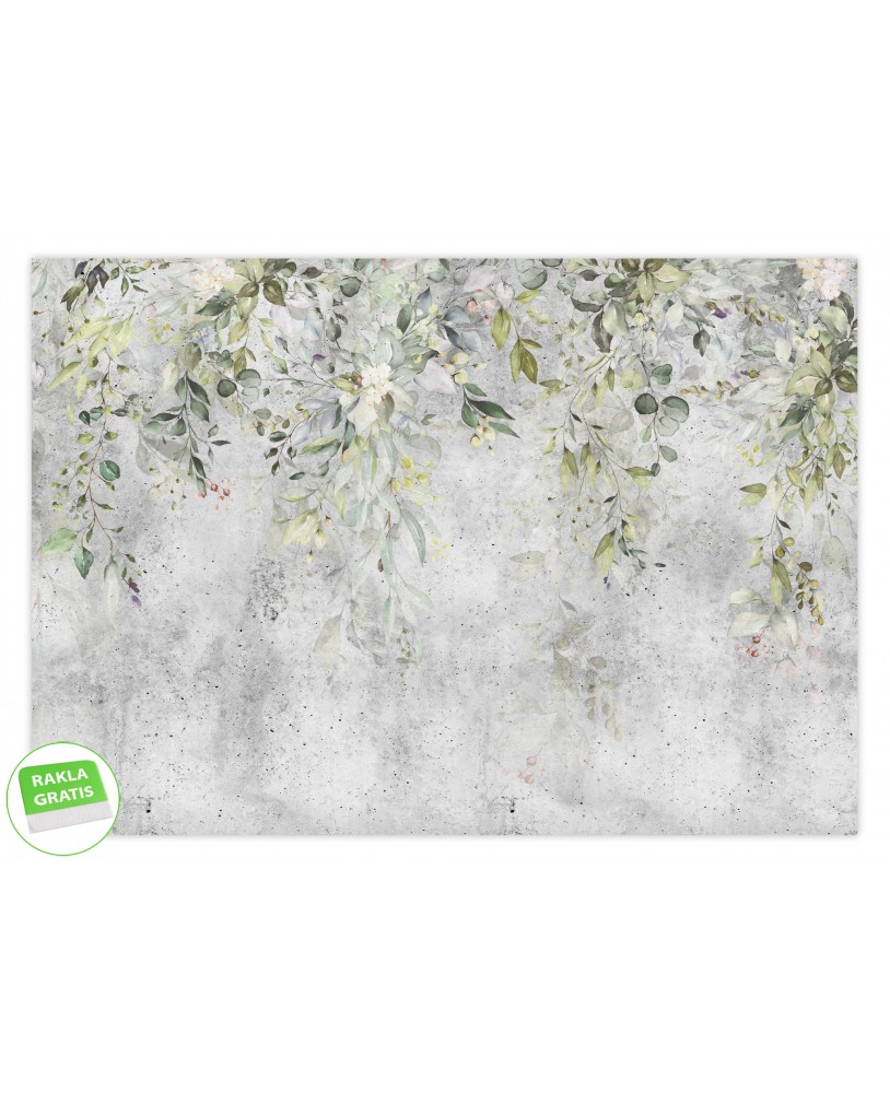 Fototapeta na wymiar liście na betonie