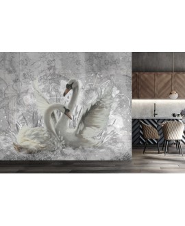 Fototapeta na wymiar Łabędzie w Szarościach beton