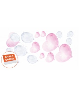 Naklejka na ścianę dla dzieci kolorowe balony serduszka studiograf