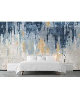 Fototapeta na wymiar z abstrakcyjną fakturą w odcieniach niebieskiego, beżu i złota, nowoczesna dekoracja ściany.