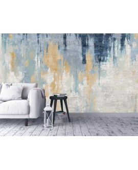 Fototapeta na wymiar z abstrakcyjną fakturą w odcieniach niebieskiego, beżu i złota, nowoczesna dekoracja ściany.