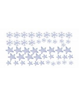Naklejka na ścianę dla dzieci kolorowe gwiazdki płatki śniegu studiograf