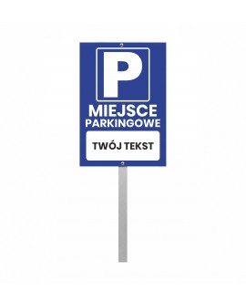Znak parkingowy z dużym symbolem P i miejscem na własny tekst