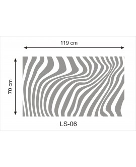 Lustro akrylowe nietłukące srebrne zebra paski kształt studiograf