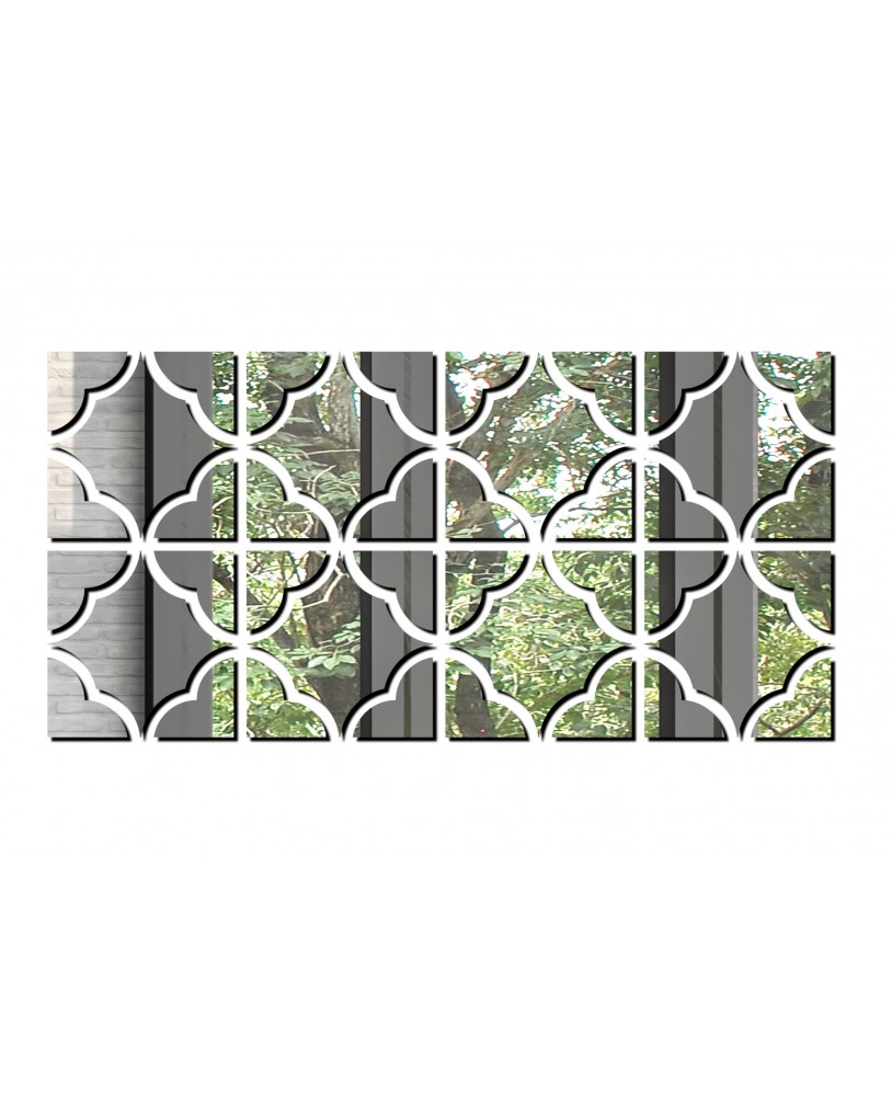 Lustro akrylowe nietłukące srebrne kwadraty mozaika kształt studiograf
