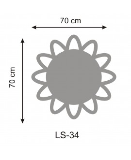 Lustro akrylowe nietłukące srebrne kwiat słońce kształt studiograf