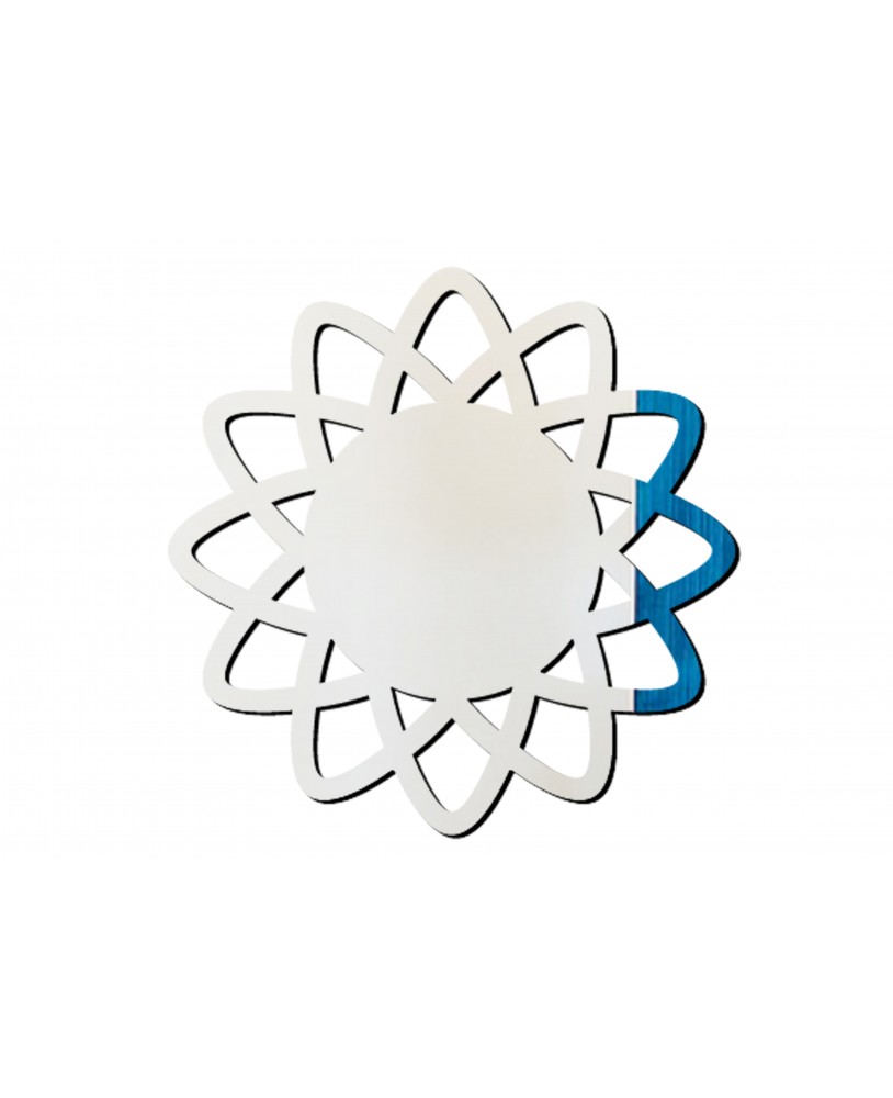 Lustro akrylowe nietłukące srebrne kwiat słońce kształt studiograf