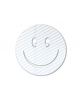 Lustro akrylowe nietłukące srebrne koło uśmiech mina kształt studiograf