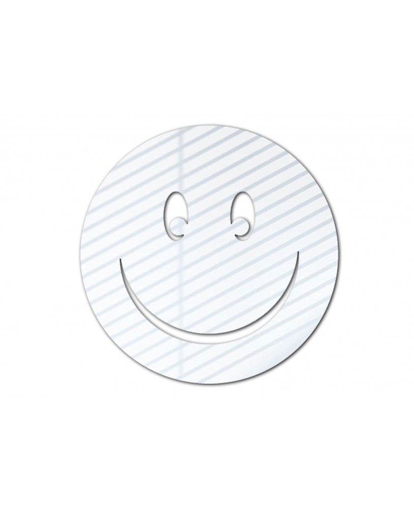 Lustro akrylowe nietłukące srebrne koło uśmiech mina kształt studiograf