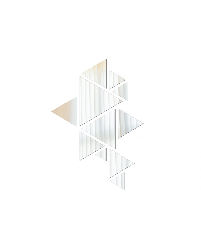 Lustro akrylowe nietłukące srebrne  trójkąty kształt studiograf