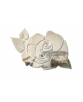 Lustro akrylowe, nietłukące złote kwiat róża liście kształt studiograf