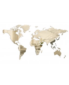 Lustro akrylowe, nietłukące złote mapa świata kształt studiograf