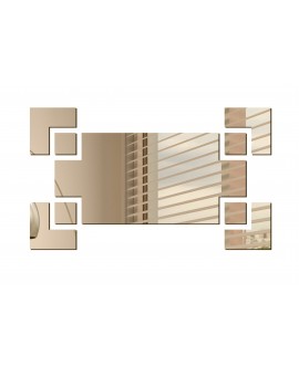 Lustro akrylowe, nietłukące złote prostokątne kwadraty kształt studiograf