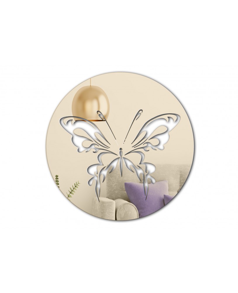 Lustro akrylowe, nietłukące złote okrągłe motyl kształt studiograf