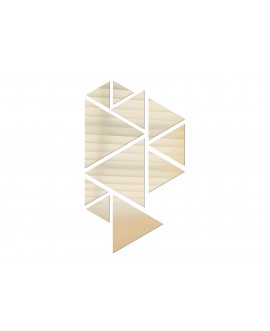 Lustro akrylowe, nietłukące złote trójkąty kształt studiograf