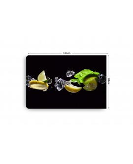 Obraz na płótnie canvas cytryny limonki cięcie woda czerń studiograf
