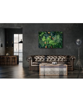 Obraz na płótnie canvas poziomy liście kwiaty zieleń dżungla studiograf