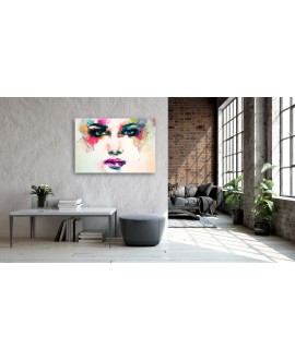 Obraz na płótnie canvas poziomy twarz akwarela nowoczesne kolory studiograf