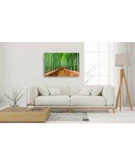 Obraz na płótnie canvas poziomy most las bambusy zieleń brąz studiograf