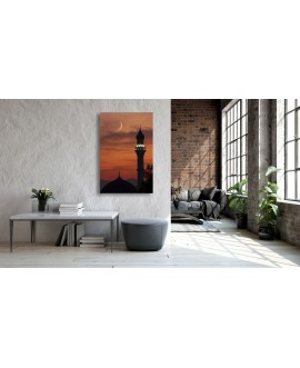Obraz na płótnie canvas pionowy wieża zachód słońca kolory księżyc studiograf