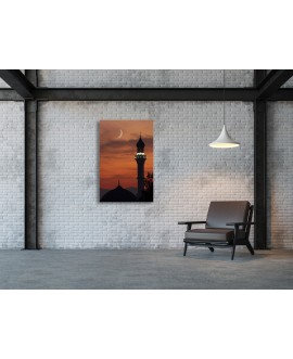 Obraz na płótnie canvas pionowy wieża zachód słońca kolory księżyc studiograf