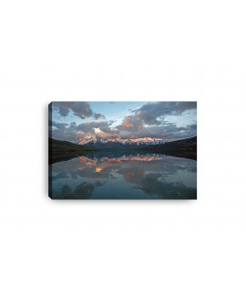 Obraz na płótnie canvas poziomy jezioro góry zachód słońca kolory studiograf