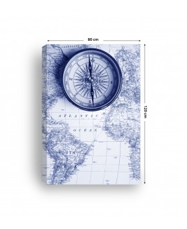 Obraz na płótnie canvas pionowy mapa świata kompas niebieski studiograf