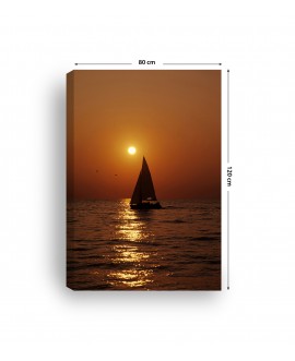 Obraz na płótnie canvas pionowy łódka ocean zachód słońca studiograf
