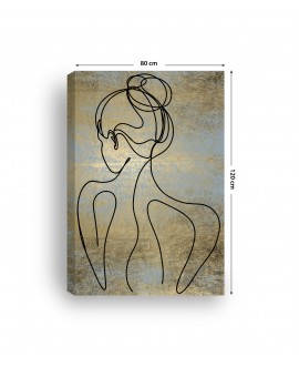 Obraz na płótnie canvas pionowy line art kobieta złote tło nowoczesne studiograf