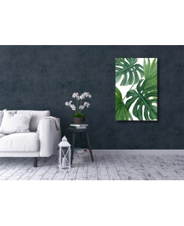 Obraz na płótnie canvas pionowy liście monstera zielony biały studiograf