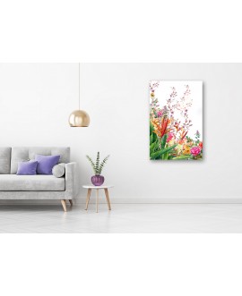 Obraz na płótnie canvas kwiaty kolory zieleń liście tło studiograf