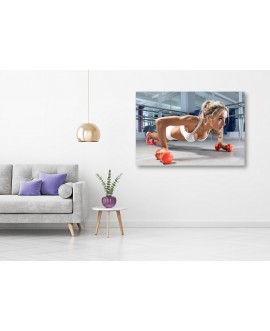 Obraz na płótnie canvas kobieta ćwiczenia siłownia blondynka studiograf