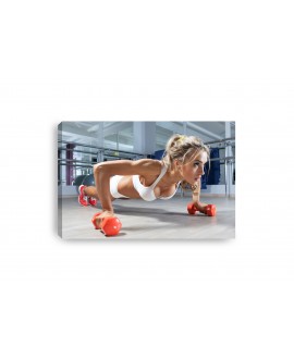 Obraz na płótnie canvas kobieta ćwiczenia siłownia blondynka studiograf