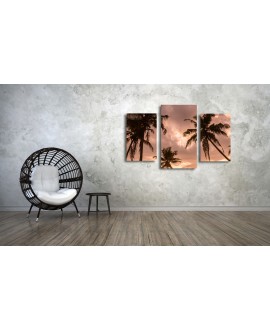 Obraz na płótnie canvas tryptyk potrójny obraz palmy niebo tropiki studiograf