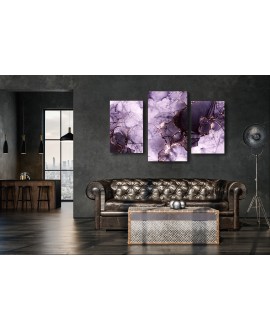 Obraz na płótnie canvas tryptyk potrójny obraz nowoczesny marmur różowy fioletowy studiograf