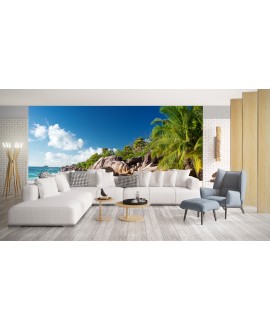 Fototapeta 3D na ścianę  na wymiar  fizelinowa morze plaża palmy krajobraz tropiki studiograf