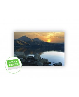 Fototapeta 3D na ścianę  na wymiar  fizelinowa jezioro góry zachód słońca skały krajobraz studiograf