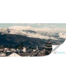 Fototapeta 3D na ścianę  na wymiar  fizelinowa góry architektura japonia dym studiograf