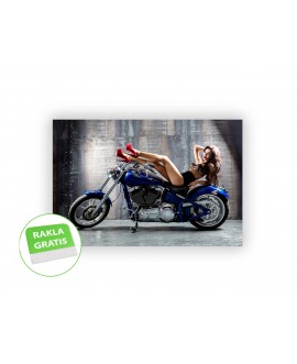 Fototapeta 3D na ścianę  na wymiar  fizelinowa kobieta czerwone szpilki motocykl motoryzacja studiograf