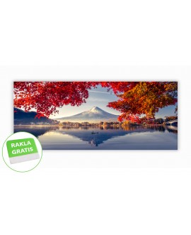 Fototapeta 3D na ścianę  na wymiar  flizelinowa tapeta japonia góry drzewo liście czerwień jezioro studiograf