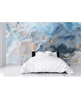 Fototapeta 3D na ścianę  na wymiar  flizelinowa błękitny marmur tapeta struktura marble studiograf