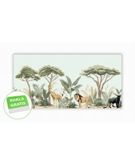 Fototapeta 3D na ścianę na wymiar  flizelinowa dla dzieci dziecięca zwierzęta zwierzątka dżungla drzewa zebra puma studiog