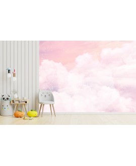 Fototapeta 3D na ścianę na wymiar  flizelinowa dla dzieci dziecięca puszyste pastelowe chmurki niebo studiograf