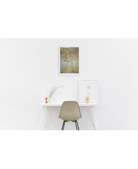 Plakat grafika dekoracyjna na ścianę A3 Marilyn Monroe kobieta złote tło glamour studiograf