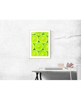 Plakat grafika dekoracyjna na ścianę nowoczesny do kuchni limonki zieleń neon studiograf