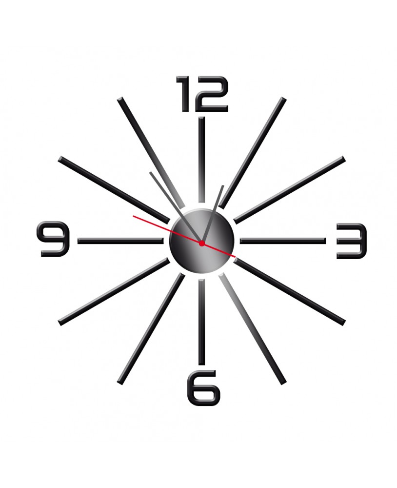Zegar ścienny z pleksy plexi nowoczesny samoprzylepny elegancki duży zegar słońce linie  pleksa studiograf
