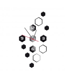 Zegar ścienny z pleksy plexi nowoczesny samoprzylepny elegancki duży zegar heksagon heksagony pleksa studiograf