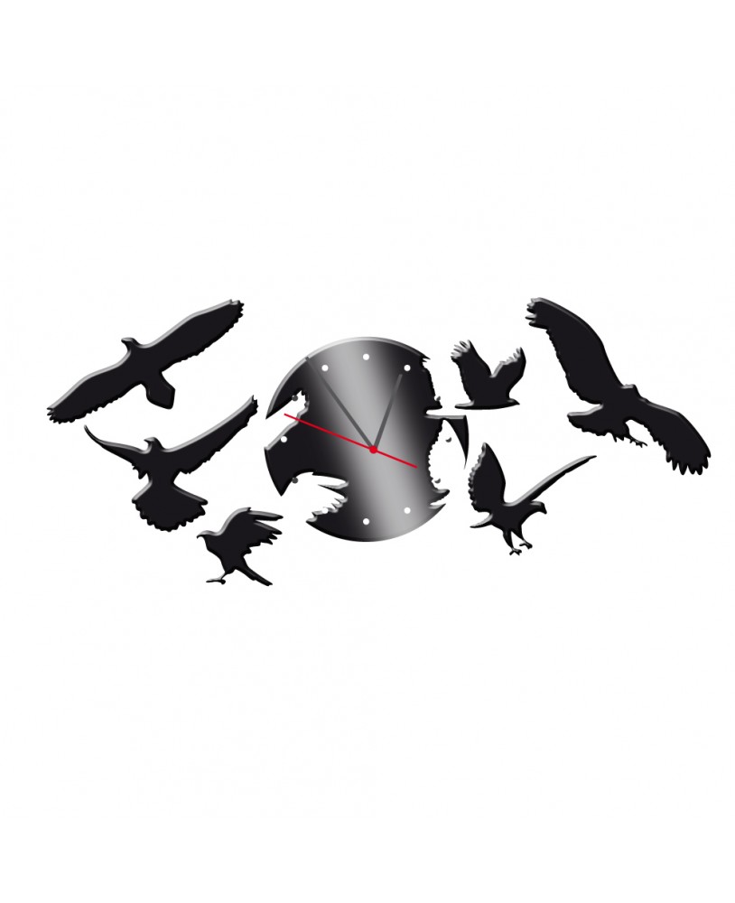 Zegar ścienny z pleksy plexi nowoczesny samoprzylepny elegancki duży zegar ptaki pleksa studiograf